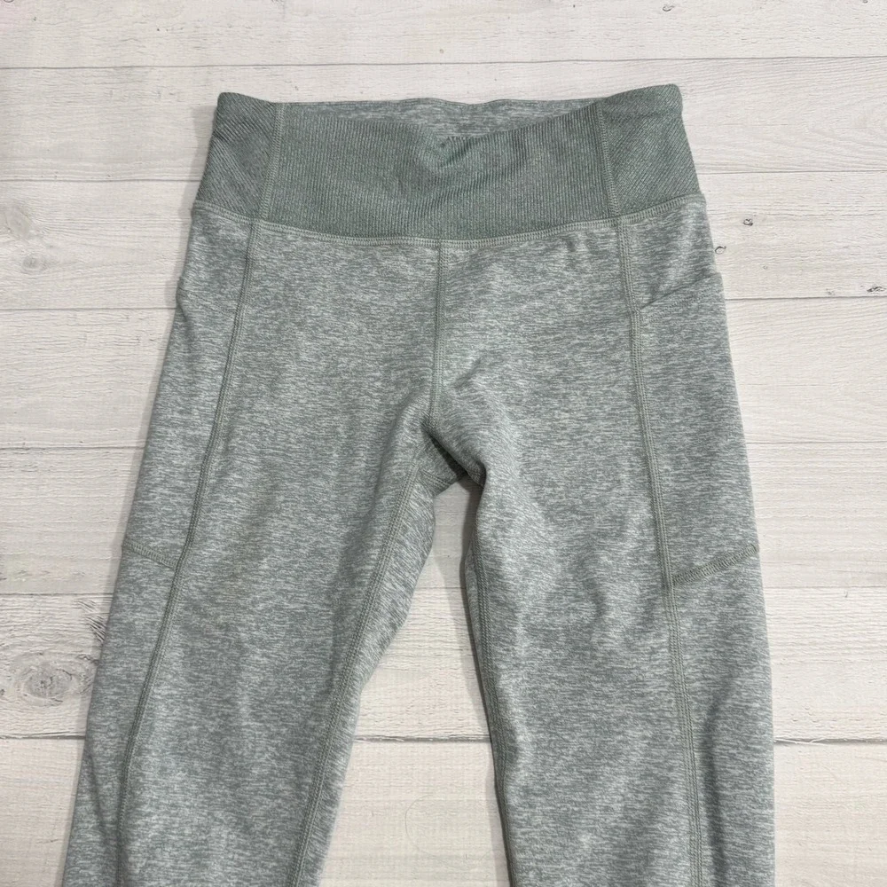 Athleta Girl Snowball SoftLuxe Leggings Heathered Green Athletic girls size 8/10